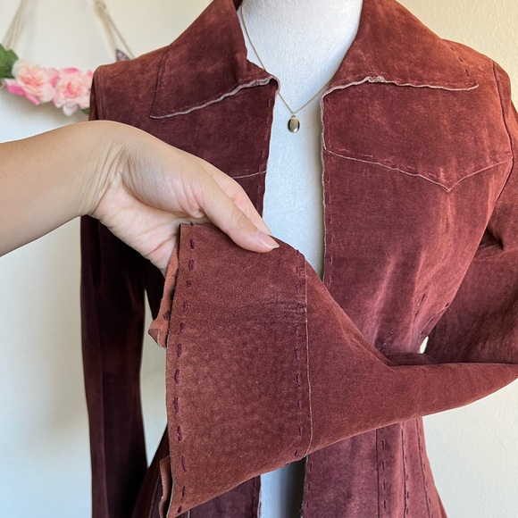 Wet Seal Burgundy Suede jacket size small - Picture 4 of 8